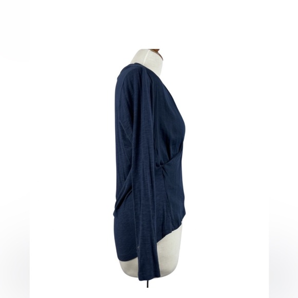 Anthropologie DOLAN Faux Wrap Navy Long Sleeve Top. Size XL. SKU 48 - Picture 9 of 10